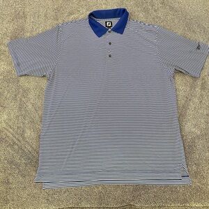 FootJoy blue and white striped polo